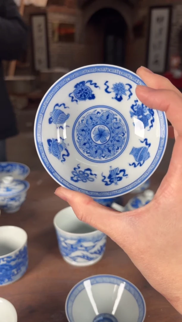 【闪购商品】杯看山柴窑青花看山柴窑青花