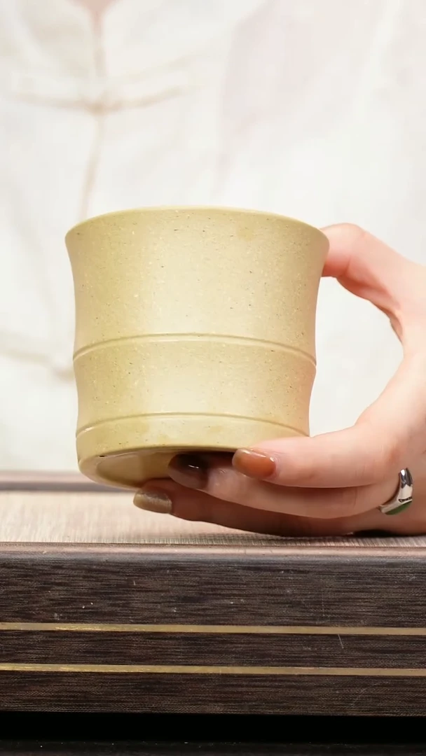 茶壶紫砂本山绿泥   大号 竹节杯