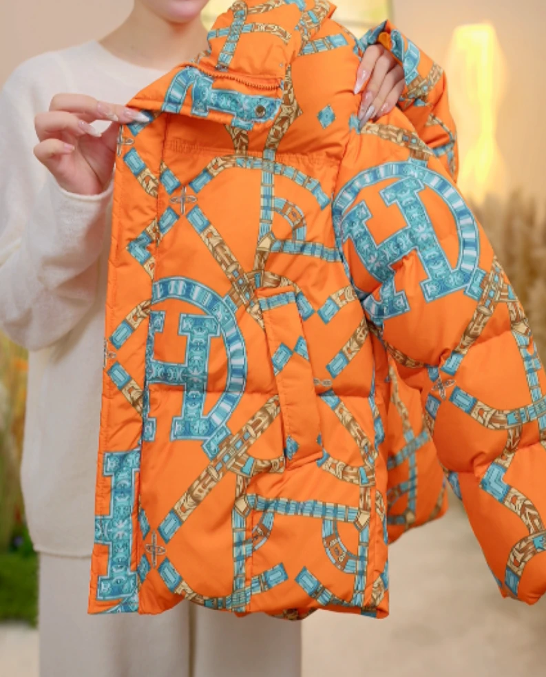 RR--2025款格子气质保暖时尚优雅羽绒服