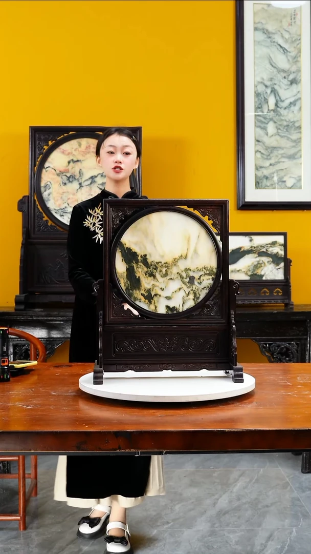 石材天然大理石画摆件