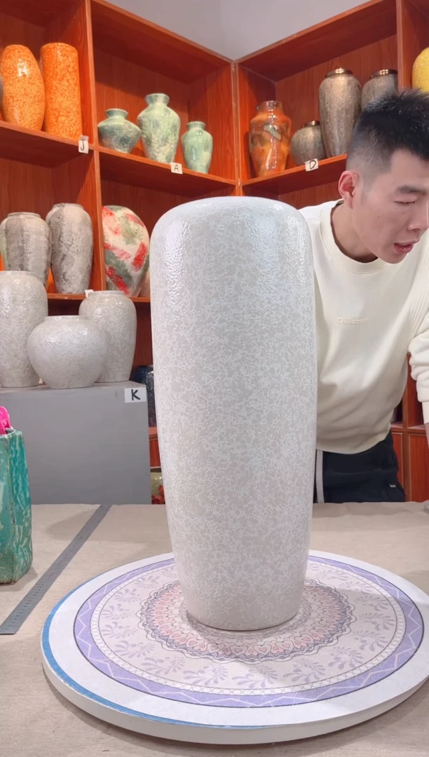 【闪购商品】瓶茶白60cm落地 陶瓷花瓶 无花