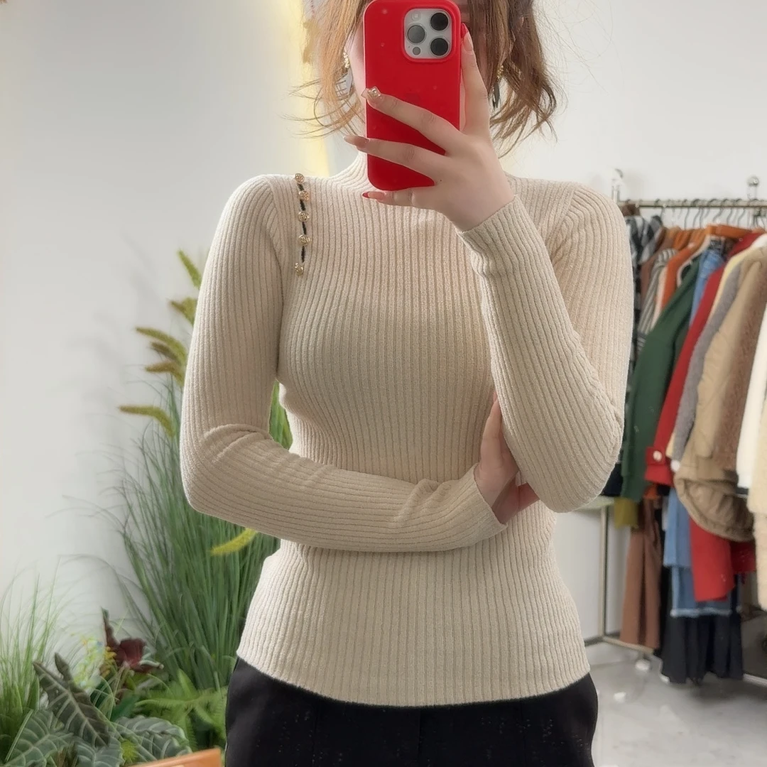 常规款显瘦时尚冬季女装毛衫打底衫女毛衣修身毛针织衫长袖