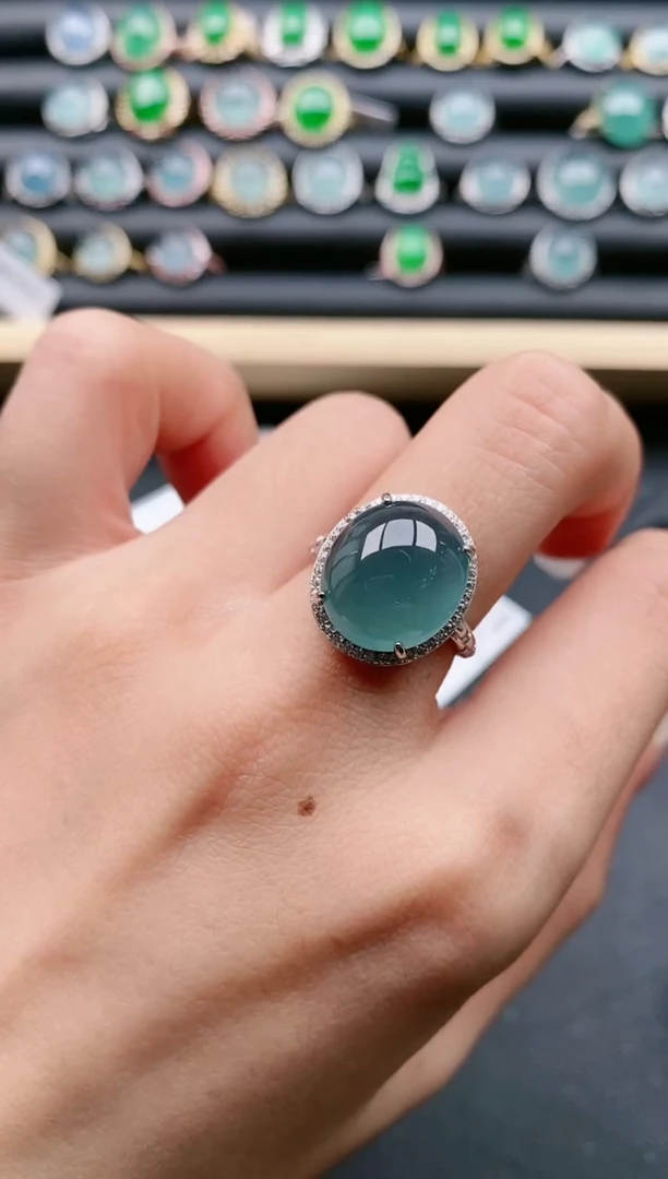 【闪购商品】翡翠戒指银S925镶嵌111111