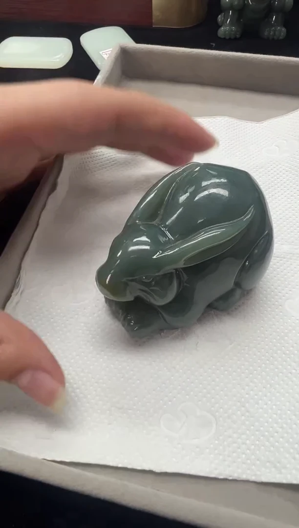 未镶嵌和田玉把件且末蓝手把件