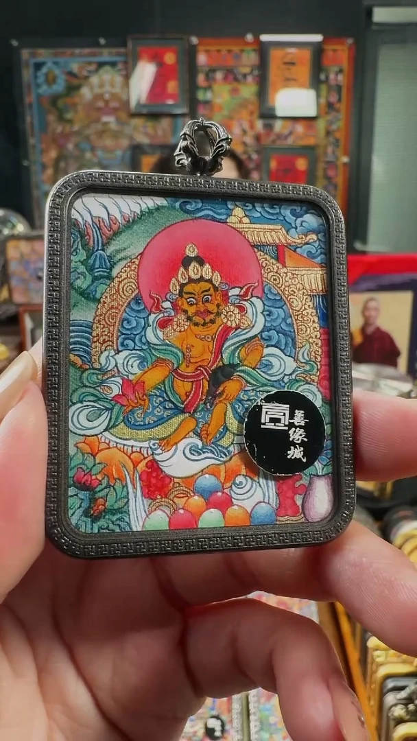 吊坠梵绘天集手绘唐卡黄C