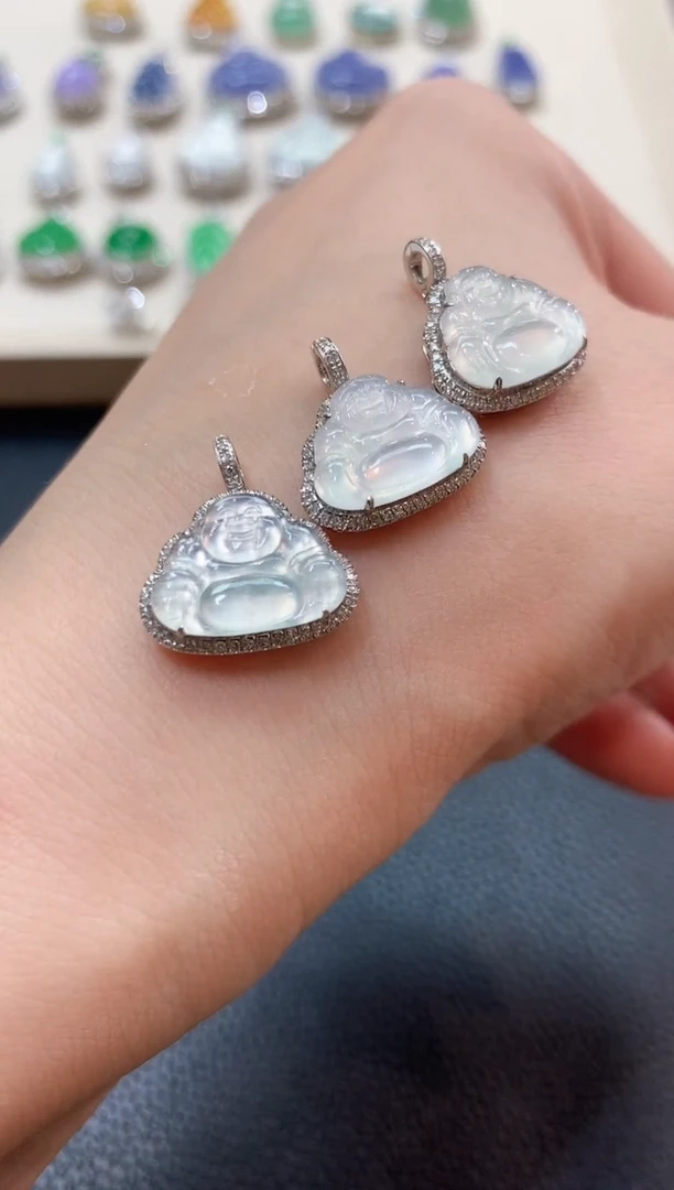 翡翠18K金镶嵌吊坠(不含链)b16多样性一件发货