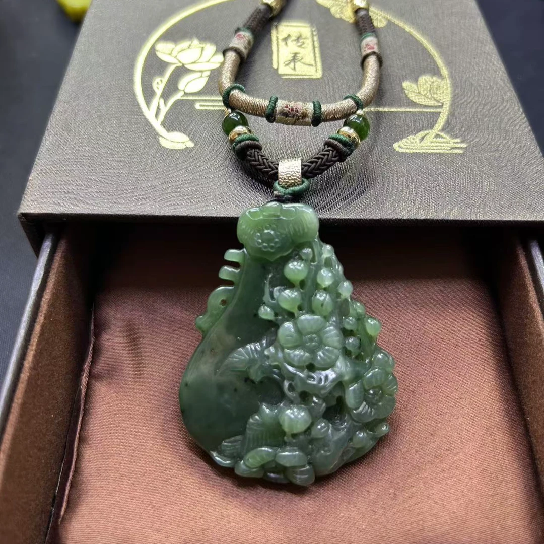 和田碧玉琵琶 知音 挂件项链