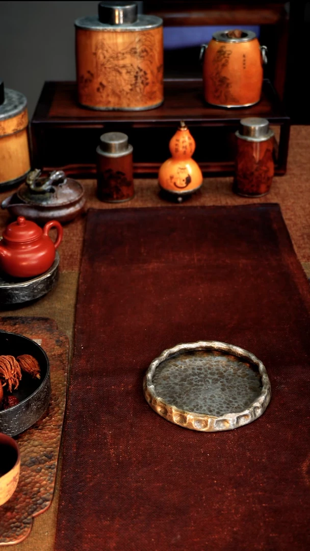 6500纯锡壶承茶盘11*2