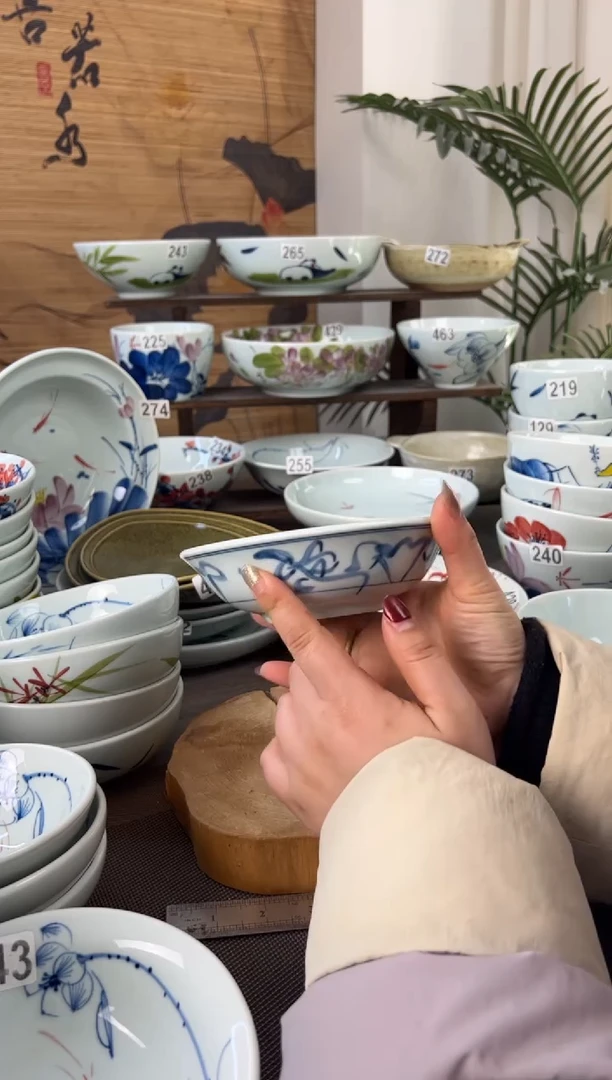 明舟中暇山茶花6寸正德碗（单只装）