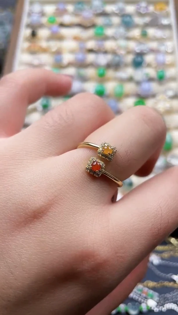 银S925镶嵌戒指翡翠1