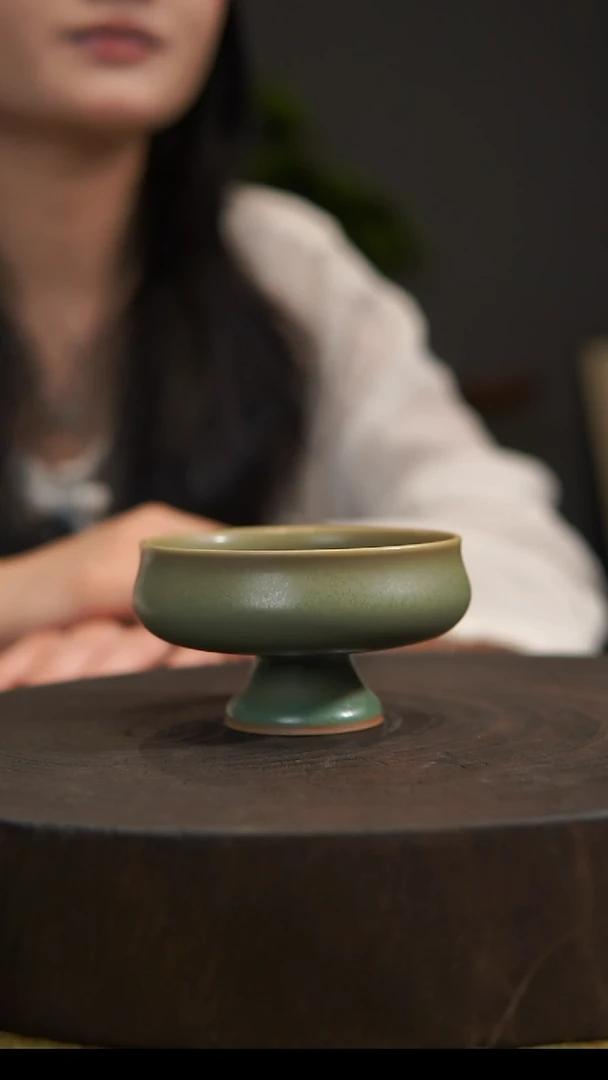 杯子高足普洱杯 汝州原产地  原矿老釉