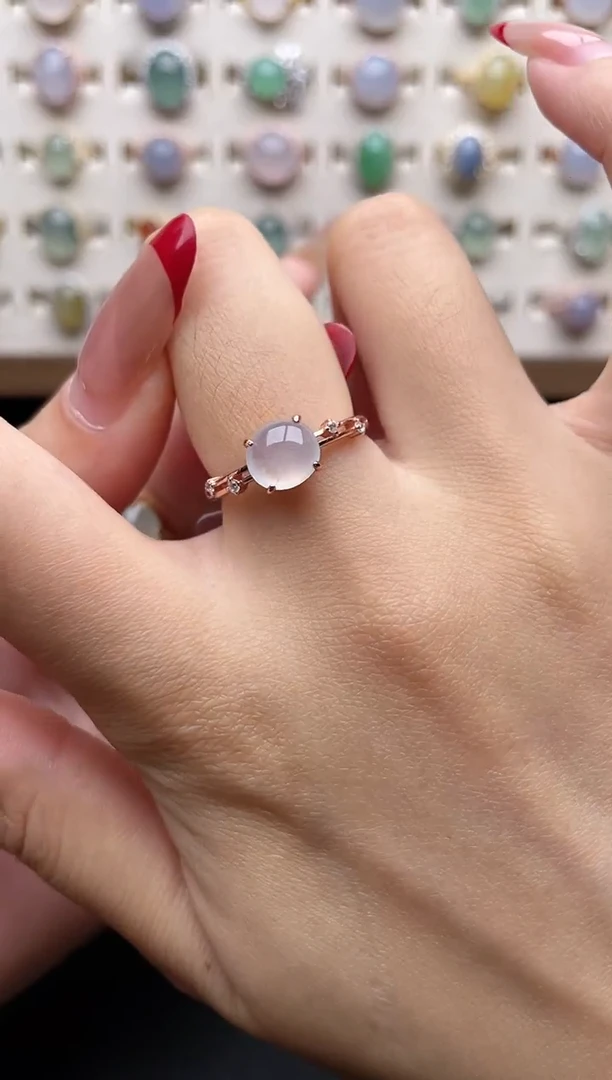 【闪购商品】翡翠戒指银S925镶嵌一物一证一礼盒