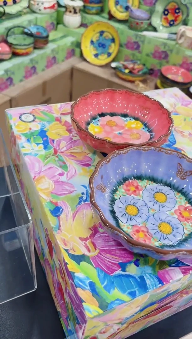 瓷5.5英寸花边深碟两个装（樱花+紫气）