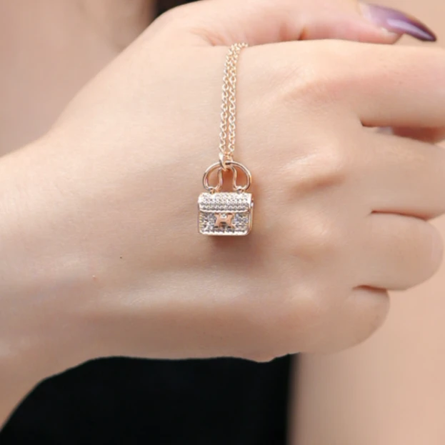 镀k金【浪漫锁梦】包包 时尚轻奢项链 45cm 2853