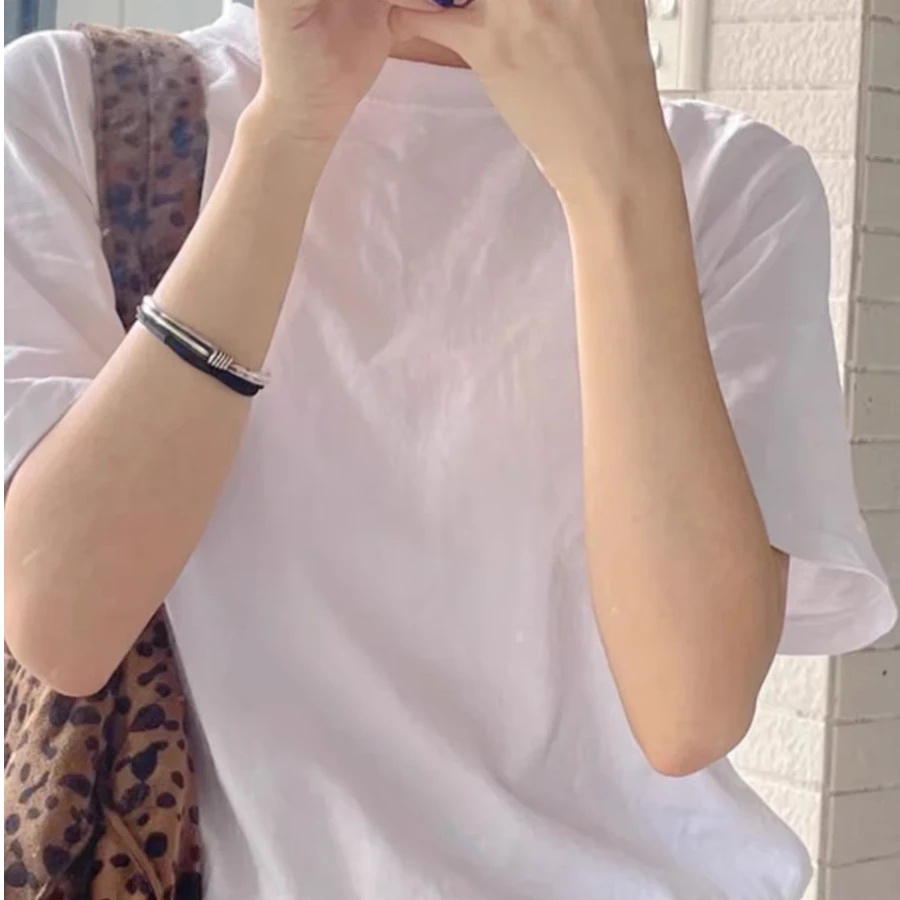 南油新款爆款女装集合正肩修身显瘦T恤百搭时尚宽松打底衫白色