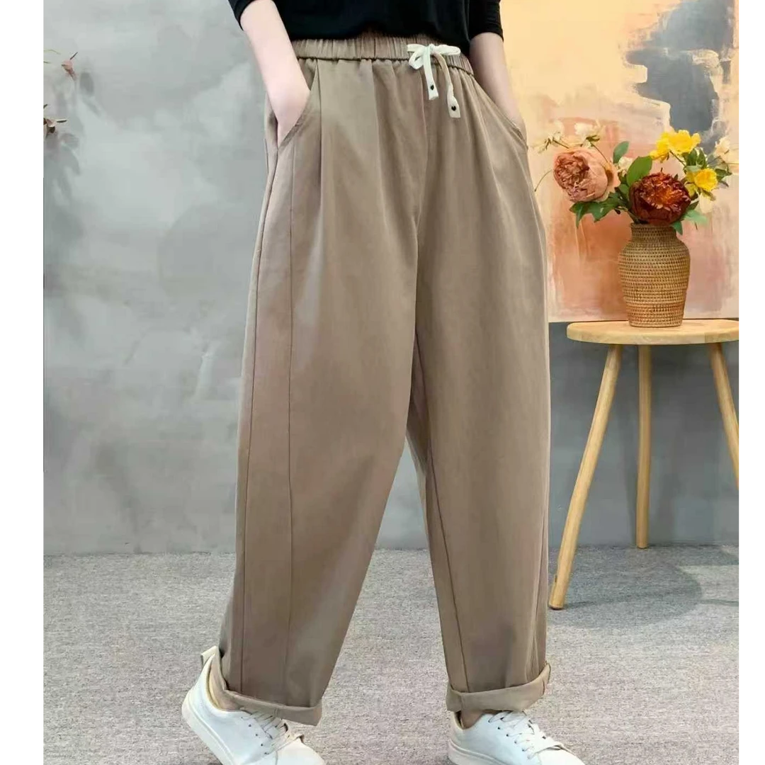 休闲风直筒裤春夏秋高腰休闲裤薄款莱赛尔长裤纯色