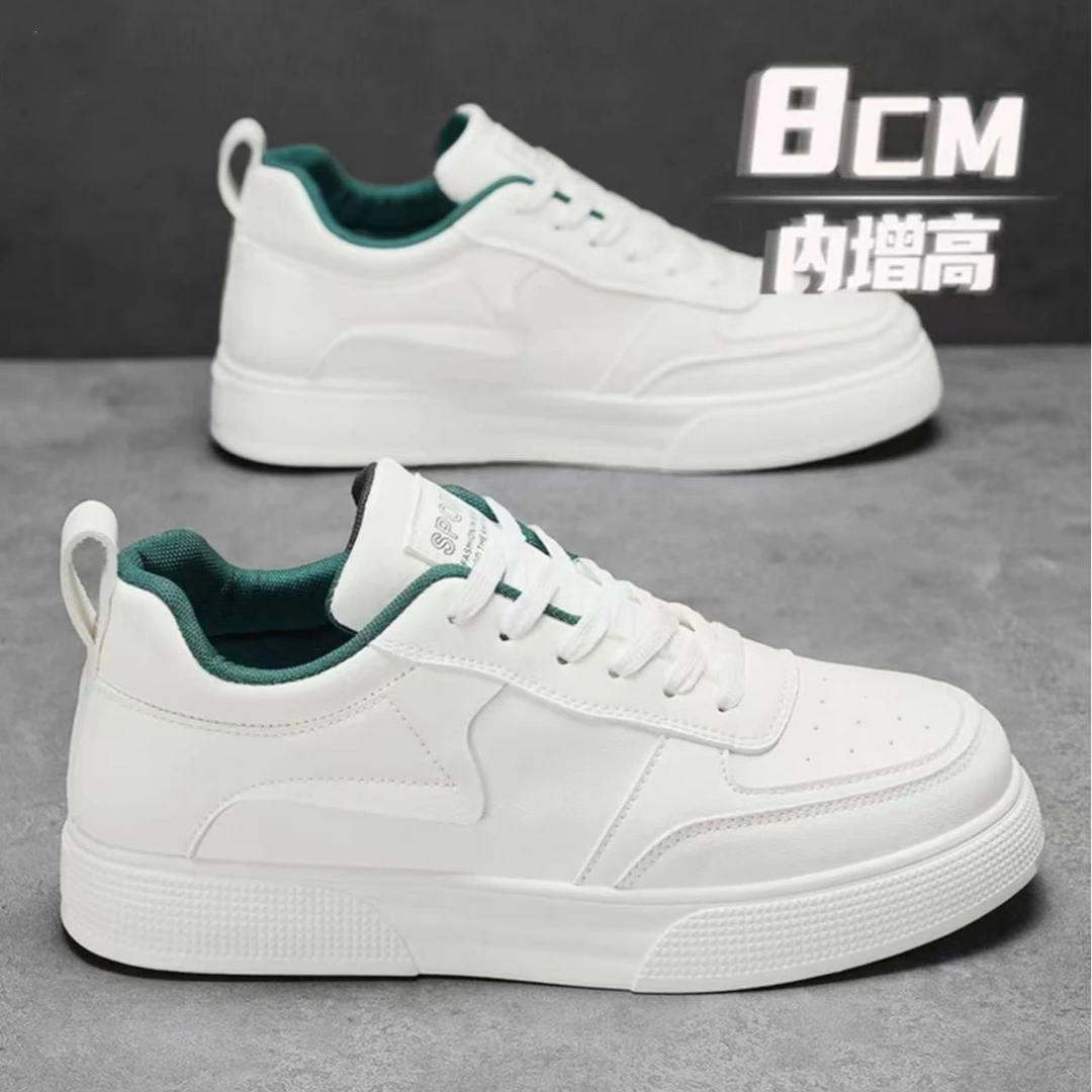 西域骆驼爆款男鞋皮面透气休闲鞋男厚底增高小白鞋防滑软底板鞋