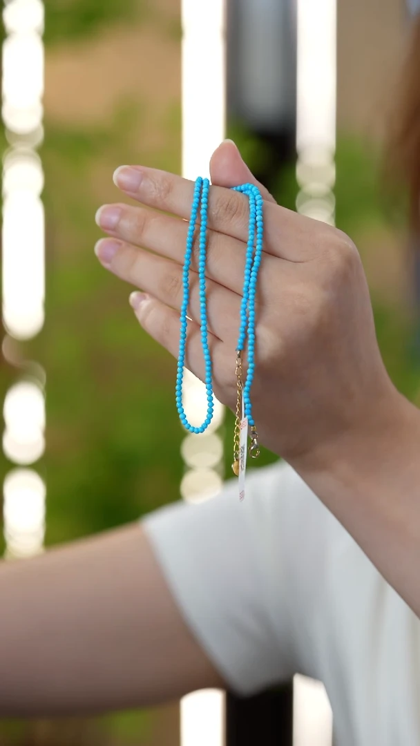 银S925镶嵌绿松石项链秒拍号20