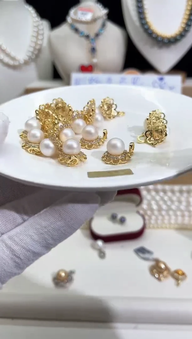 银S925镶嵌耳饰淡水珍珠P4