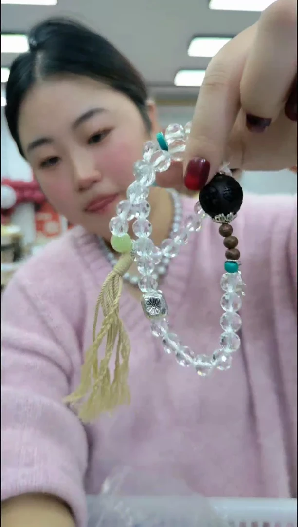 【闪购商品】水晶颈饰合金1587 白水晶刻面双圈