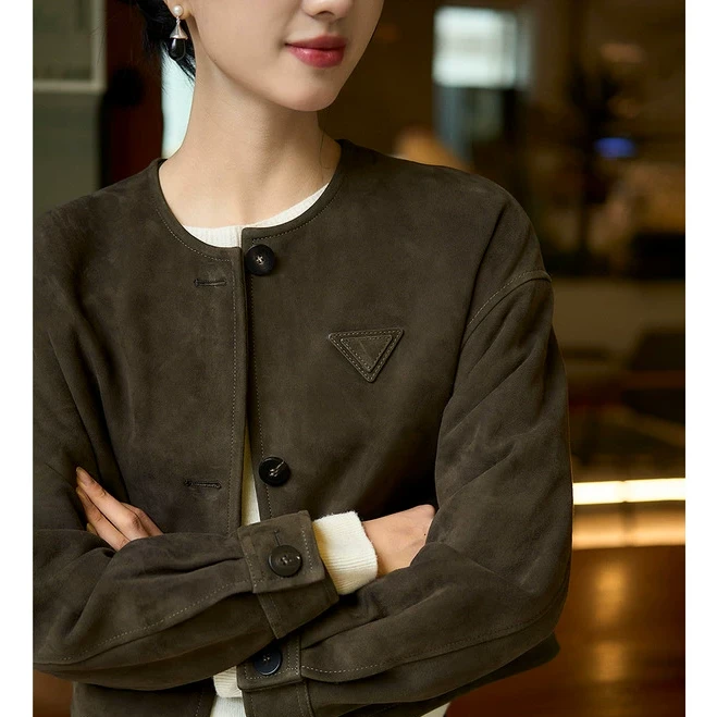 笑涵阁"大都会皮衣"复古时髦轻涂夹克外套 PYC666662AG