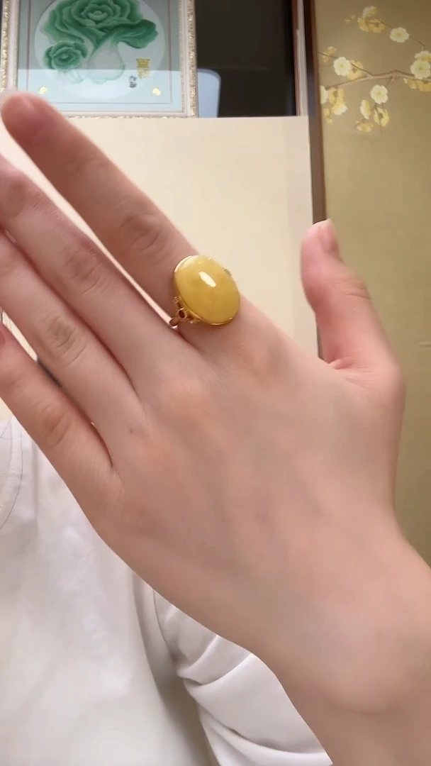 未镶嵌琥珀戒指戒指