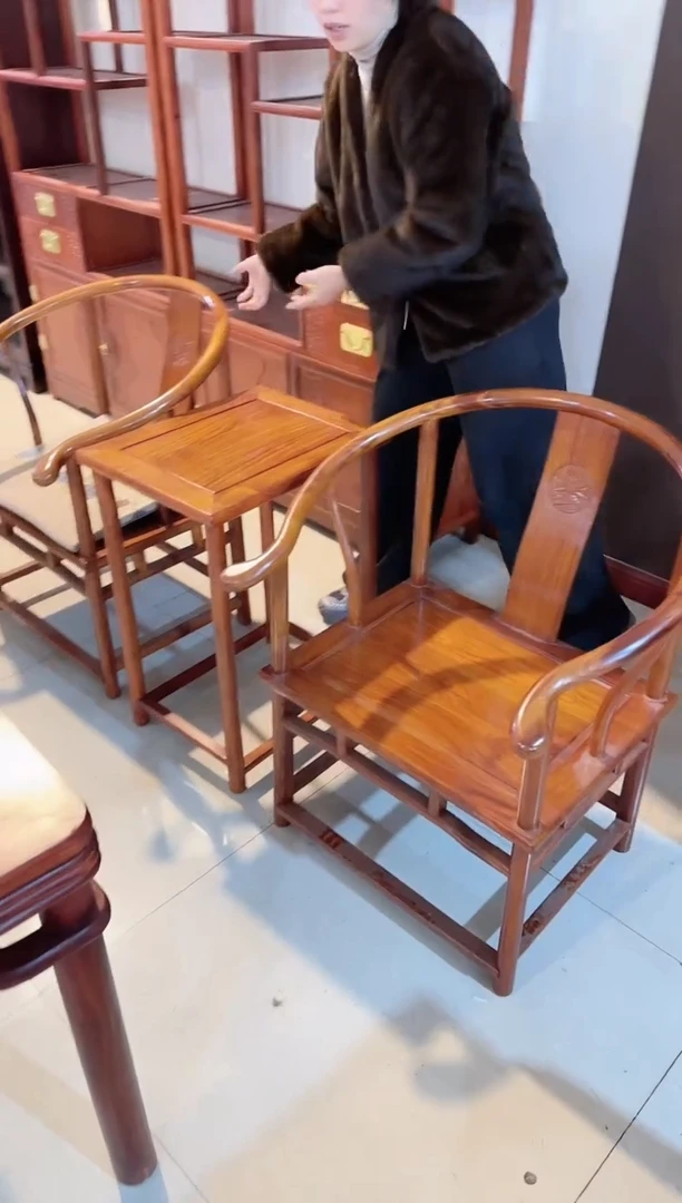 花梨木类成套家具国标红木刺猬紫檀圈椅三件套