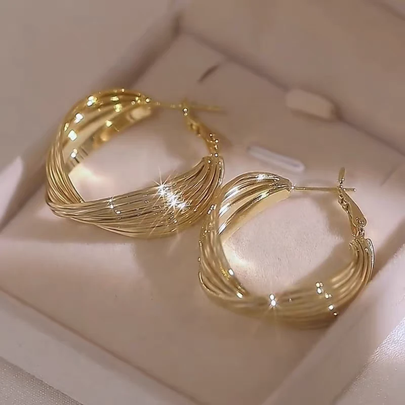 合金耳饰 小众设计时尚百搭高级感耳圈耳环轻奢简约气质显瘦耳饰