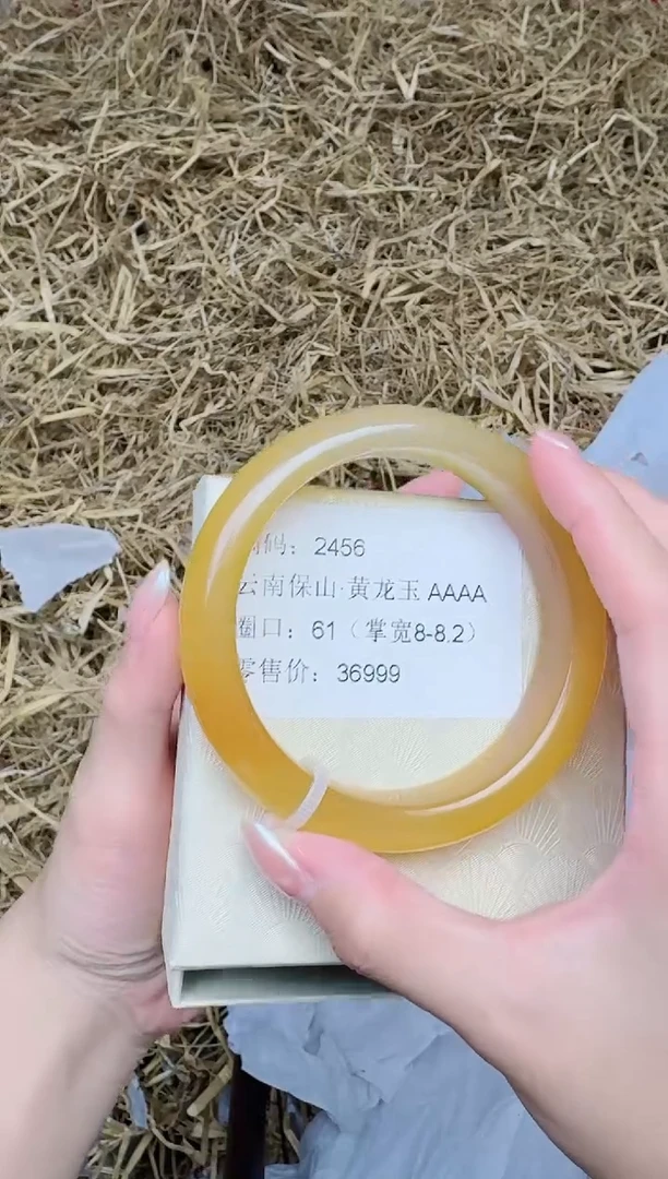 未镶嵌手镯石英质玉2456黄--圈口61