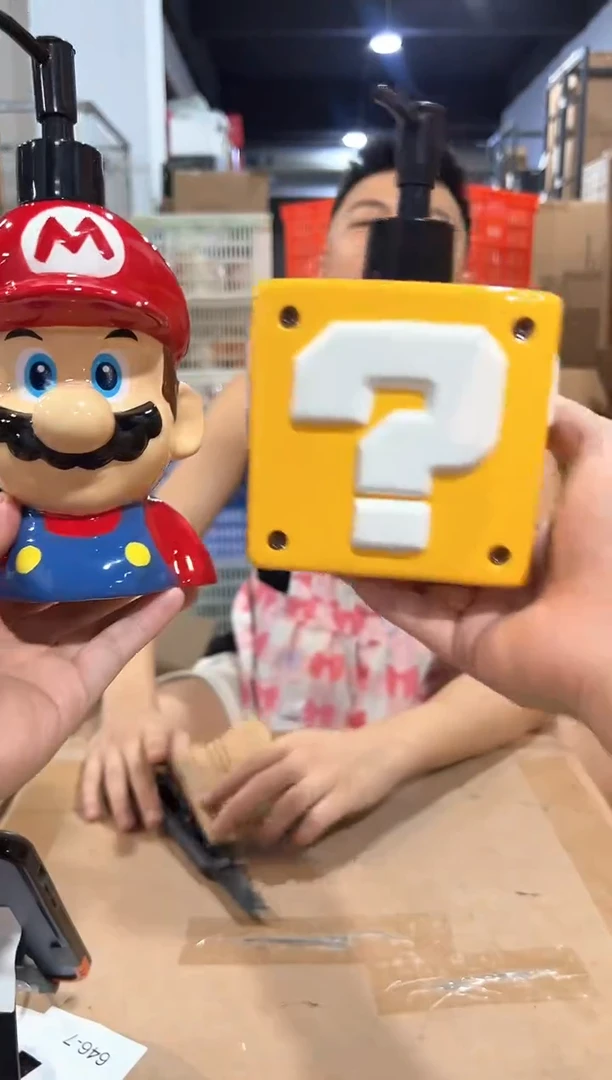 瓷片马里奥问号按压瓶2件套