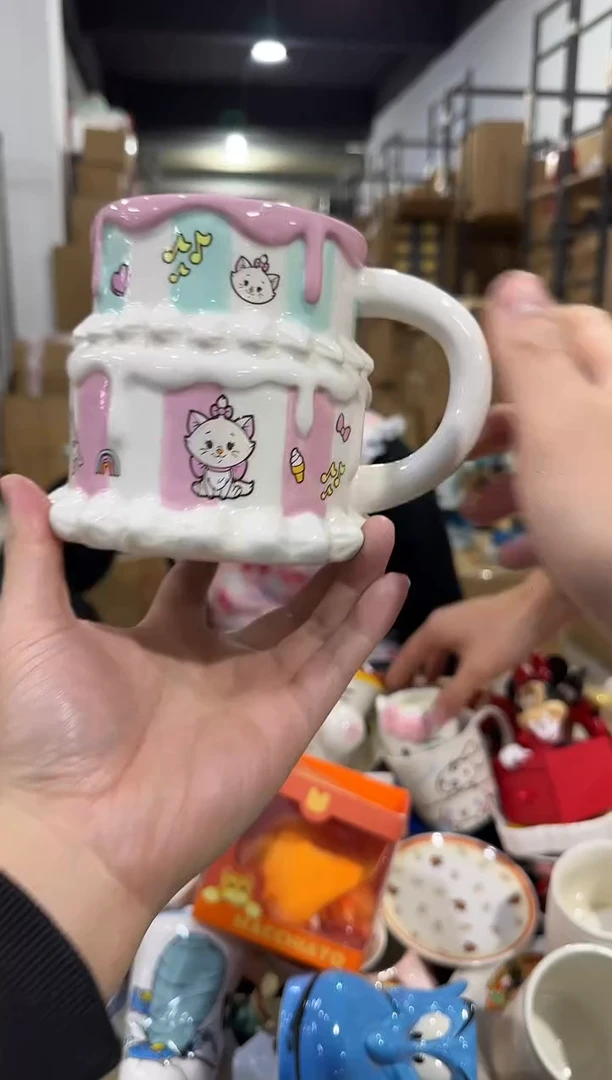 瓷片玛丽猫蛋糕水杯