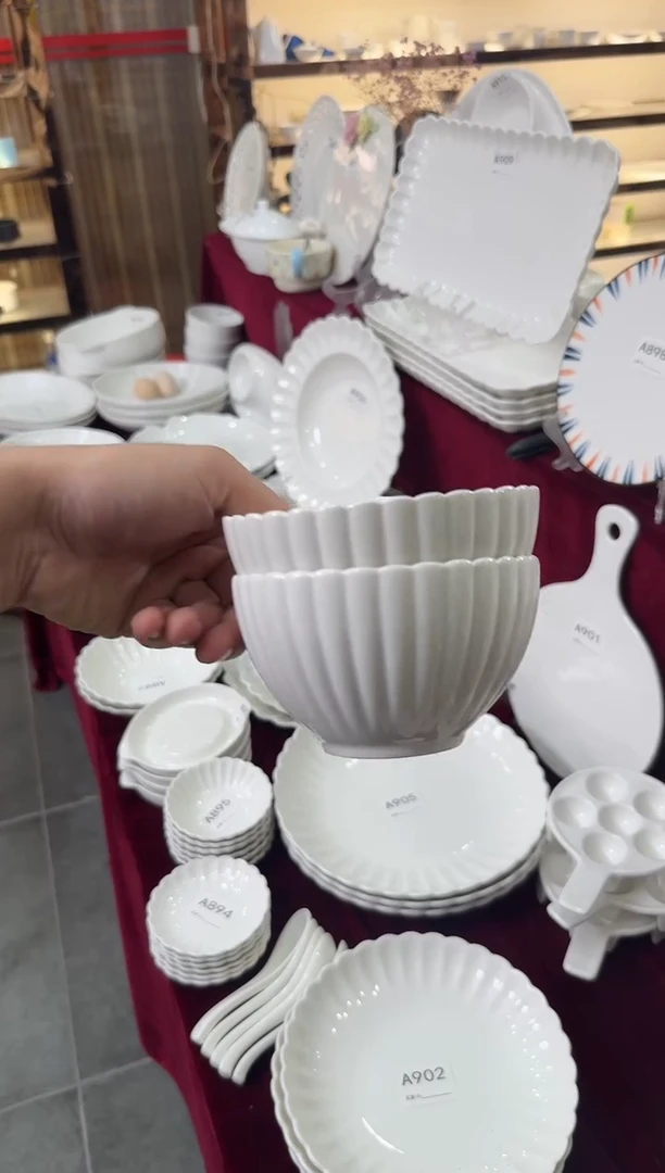 摆件陶【2个装】菊花米饭碗