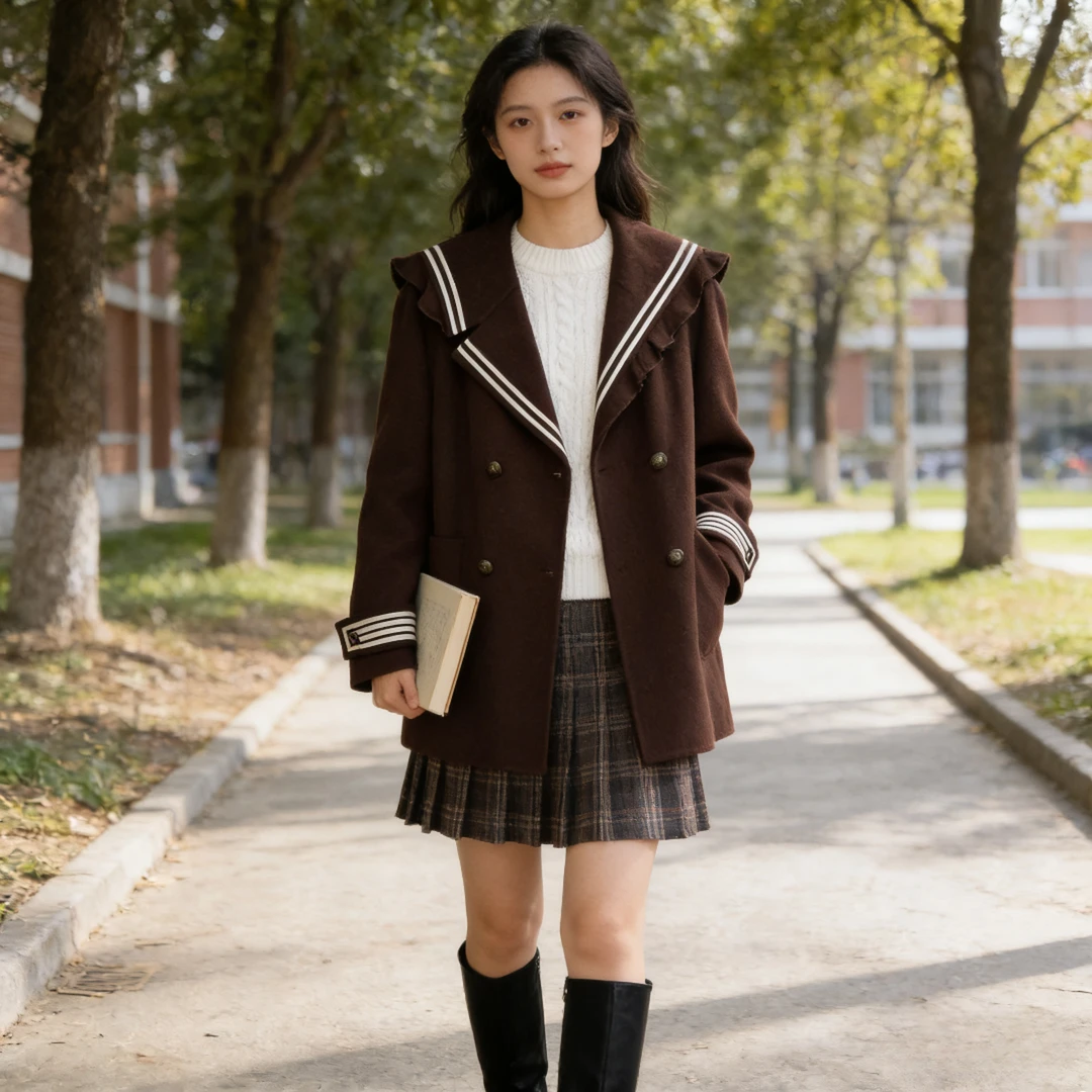 A1-411界青少年学院风双面呢大衣(WDLZ9982)