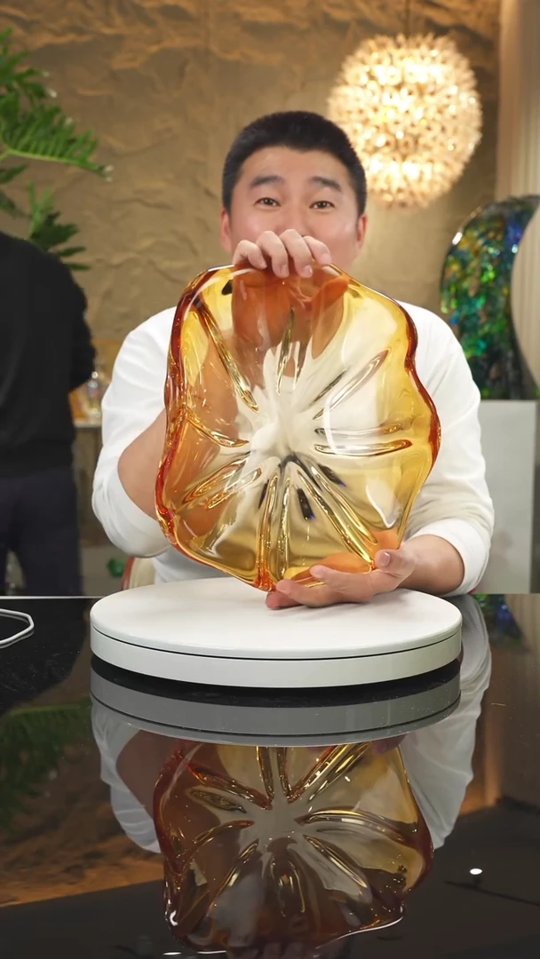 【闪购商品】摆件琥珀果盘摆件