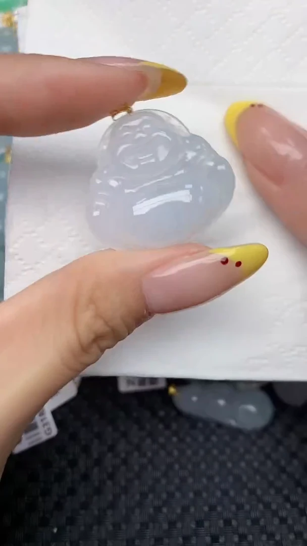 翡翠18K金镶嵌项链天然翡翠A货