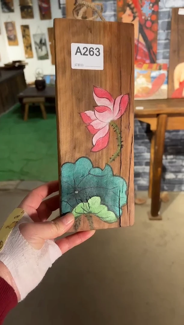 风化老门板丙烯画