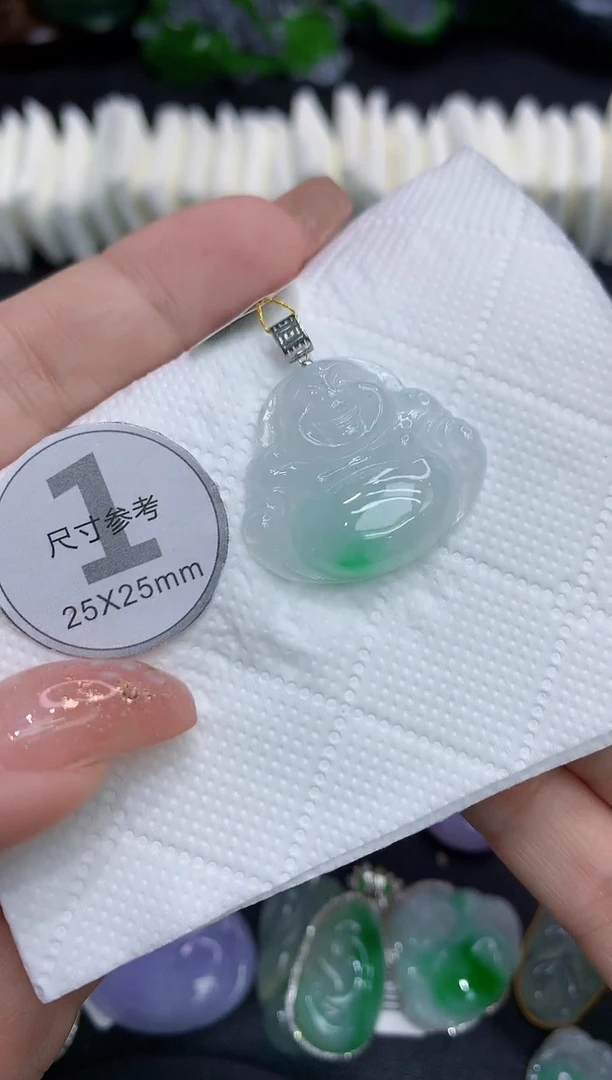 吊坠(不含链)18K金镶嵌翡翠11