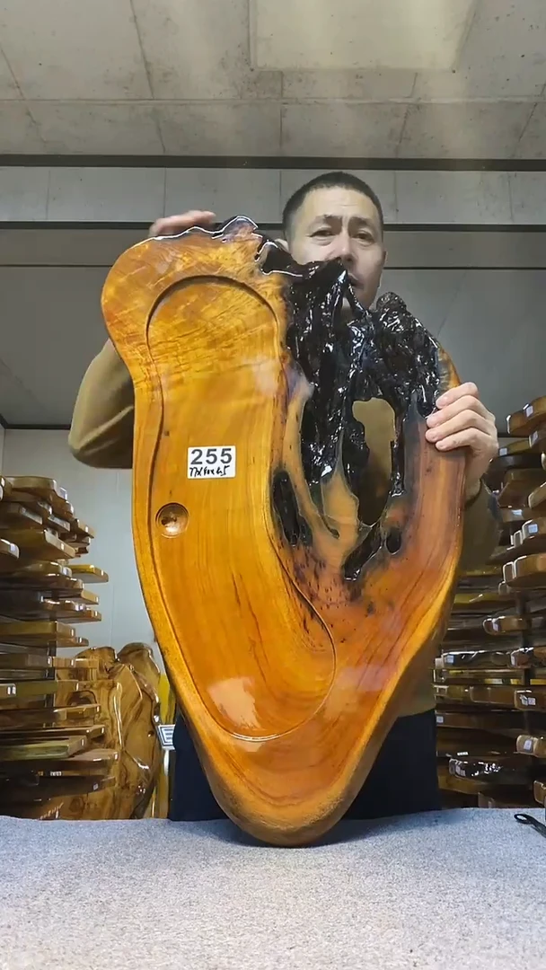 实木原木茶盘 一物一拍(不含配件）