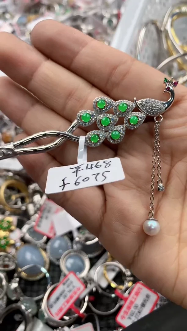 银S925镶嵌戒指翡翠12                3