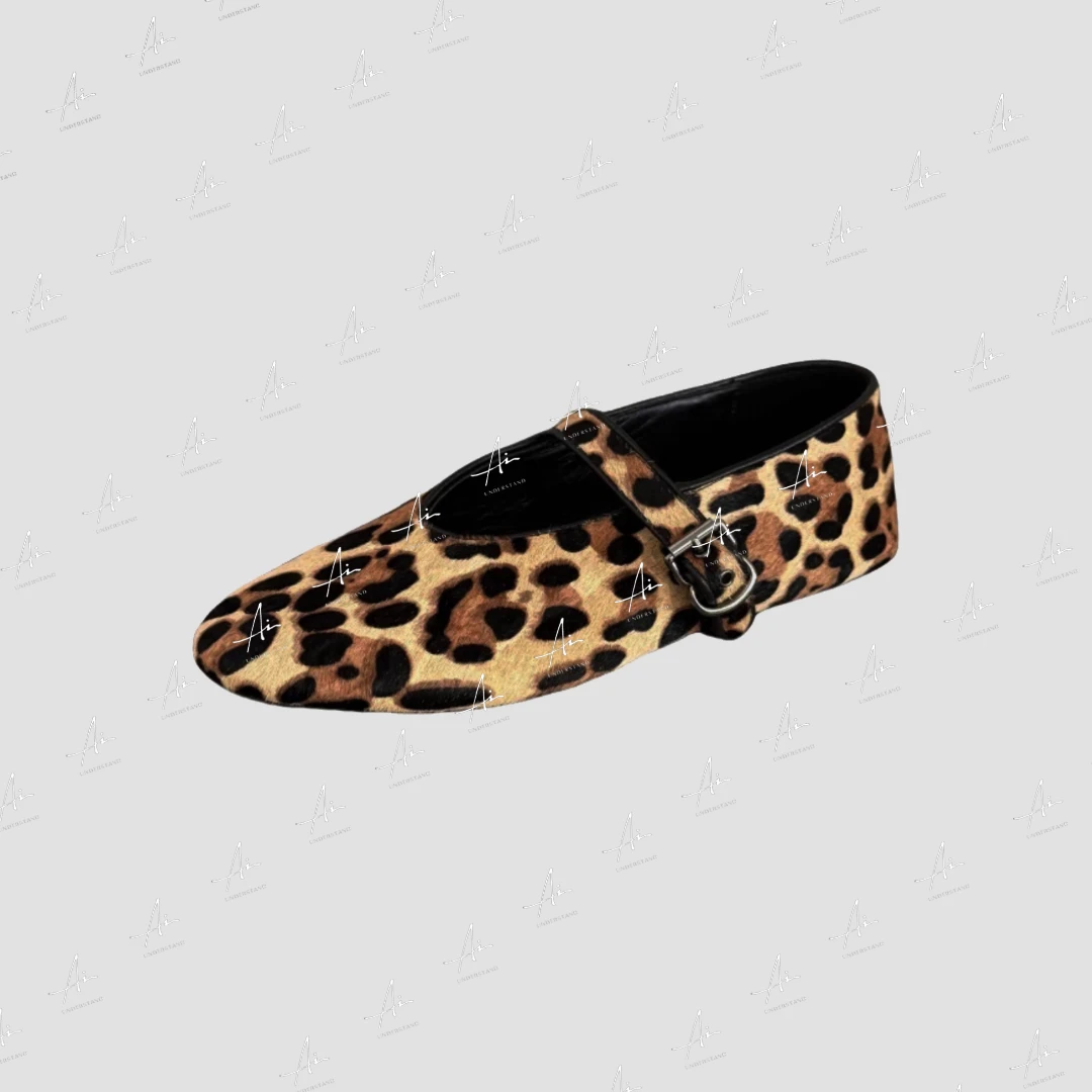 2025新款｜时尚圆头豹纹方头玛丽珍鞋LG154-3