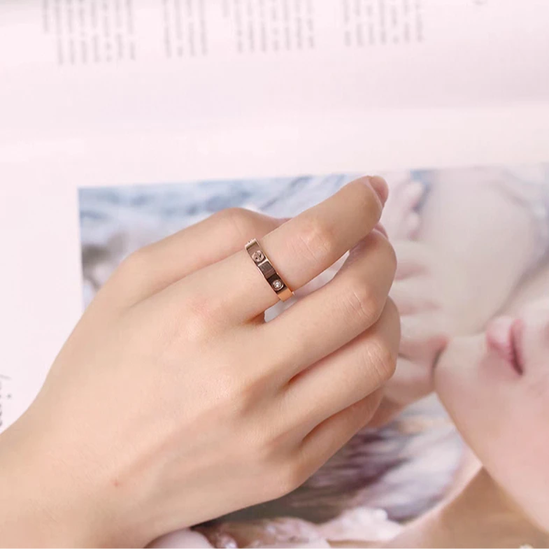 合金戒指 宝丫轻奢  T女式复古高级感个性镶嵌戒指K1090