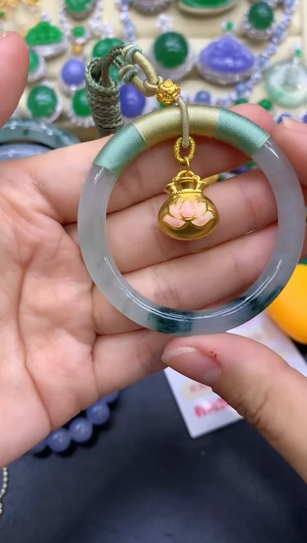 颈饰足金镶嵌翡翠383-中国好珍宝