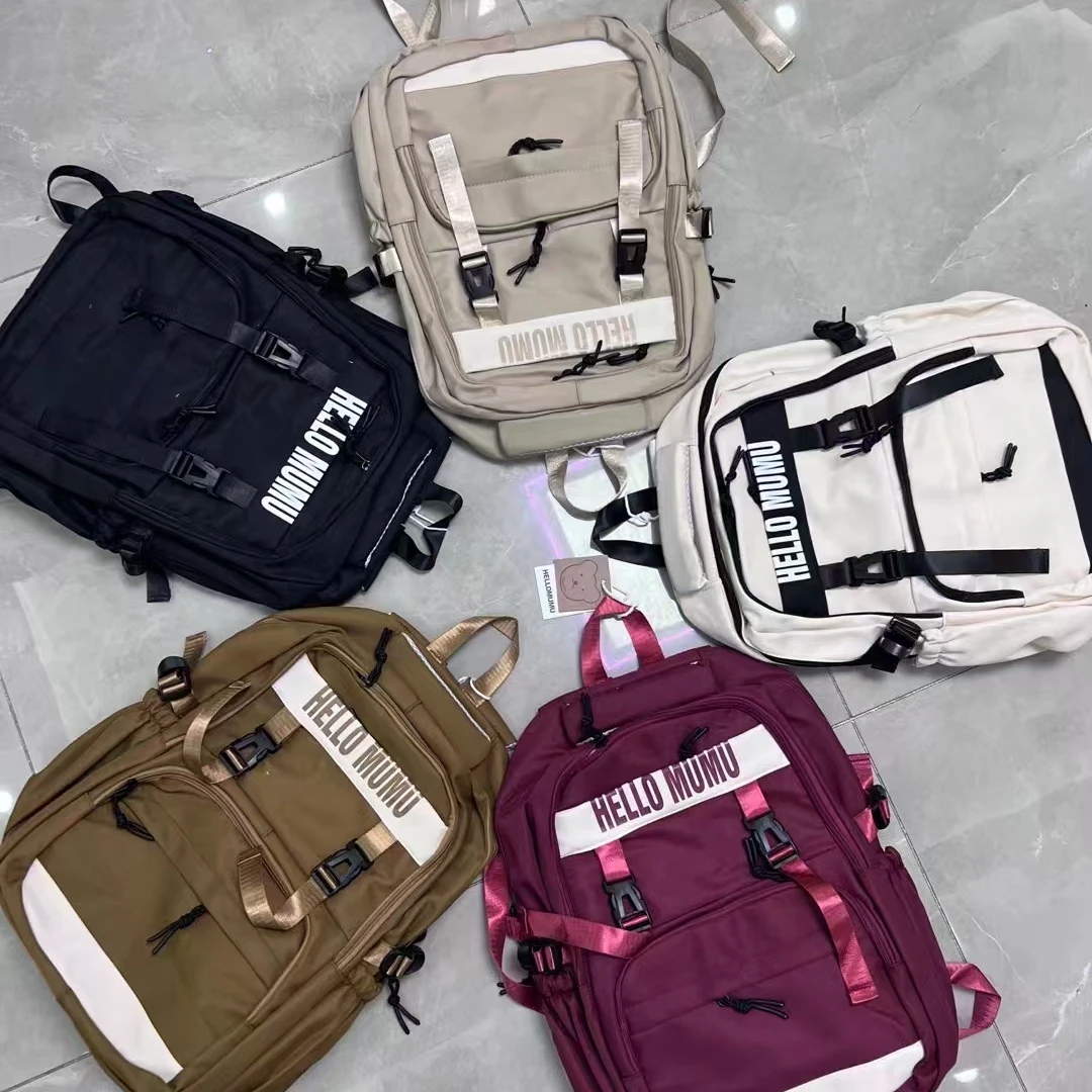 美式复古高中学生初中学生书包日系大容量背包百搭肩负双肩包-028