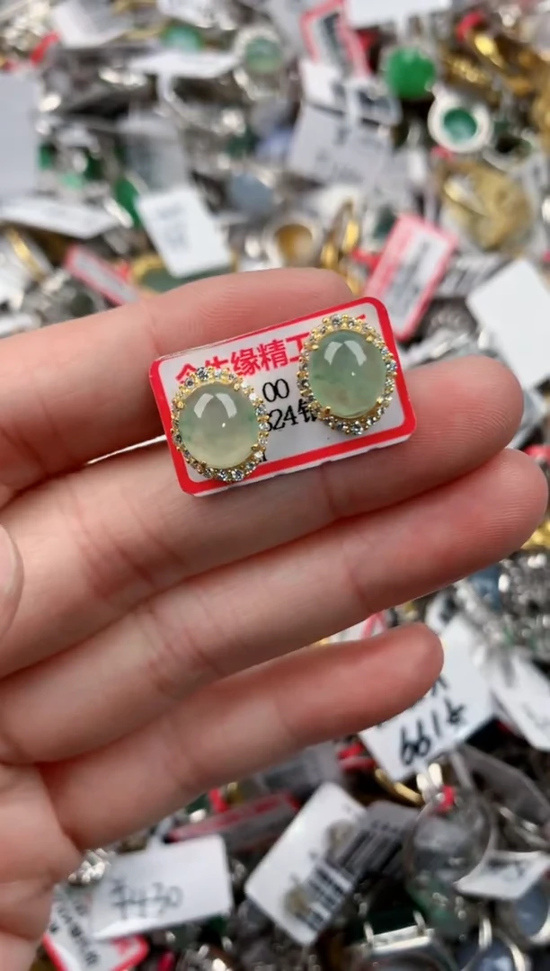 银S925镶嵌戒指翡翠333      5