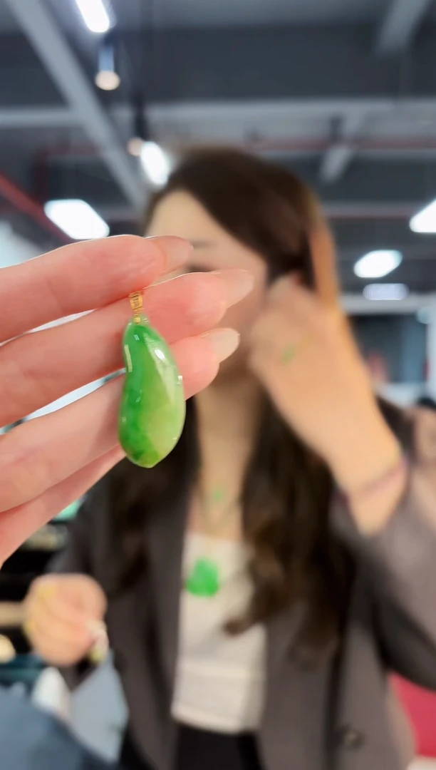 【闪购商品】翡翠颈饰18K金镶嵌缅料A货/支持复检/一件