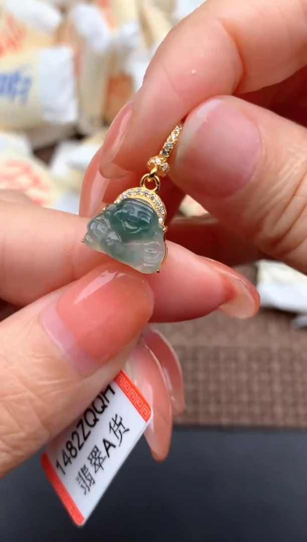 银S925镶嵌挂件翡翠一7