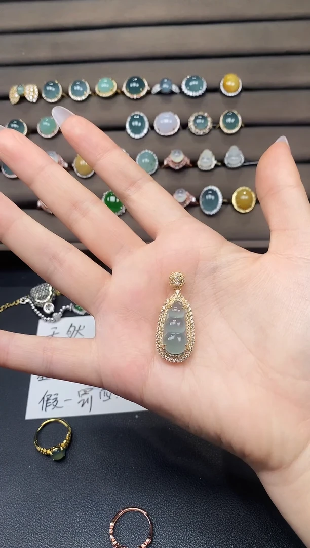 银S925镶嵌戒指翡翠378388