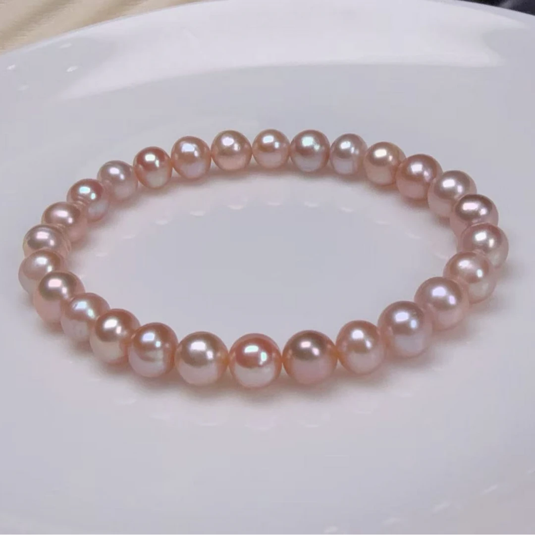 【人鱼姬】7-8mm天然淡水无核珍珠手链百搭气质多样性 DSL00913-2