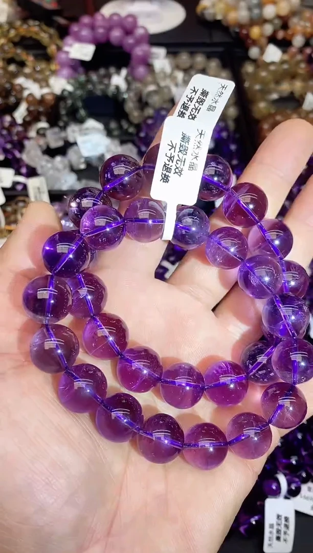 【闪购商品】水晶手串未镶嵌15 紫水晶 14mm 多样性发其一