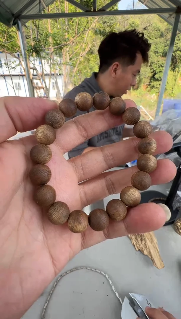 沉香沉香枕金沙叶沉水浮1.0圆珠单圈多样性发一
